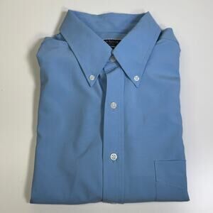 Club Room Men's Regular Fit Traveler Dress Shirt,  Placid Blue 17 34/35 $55